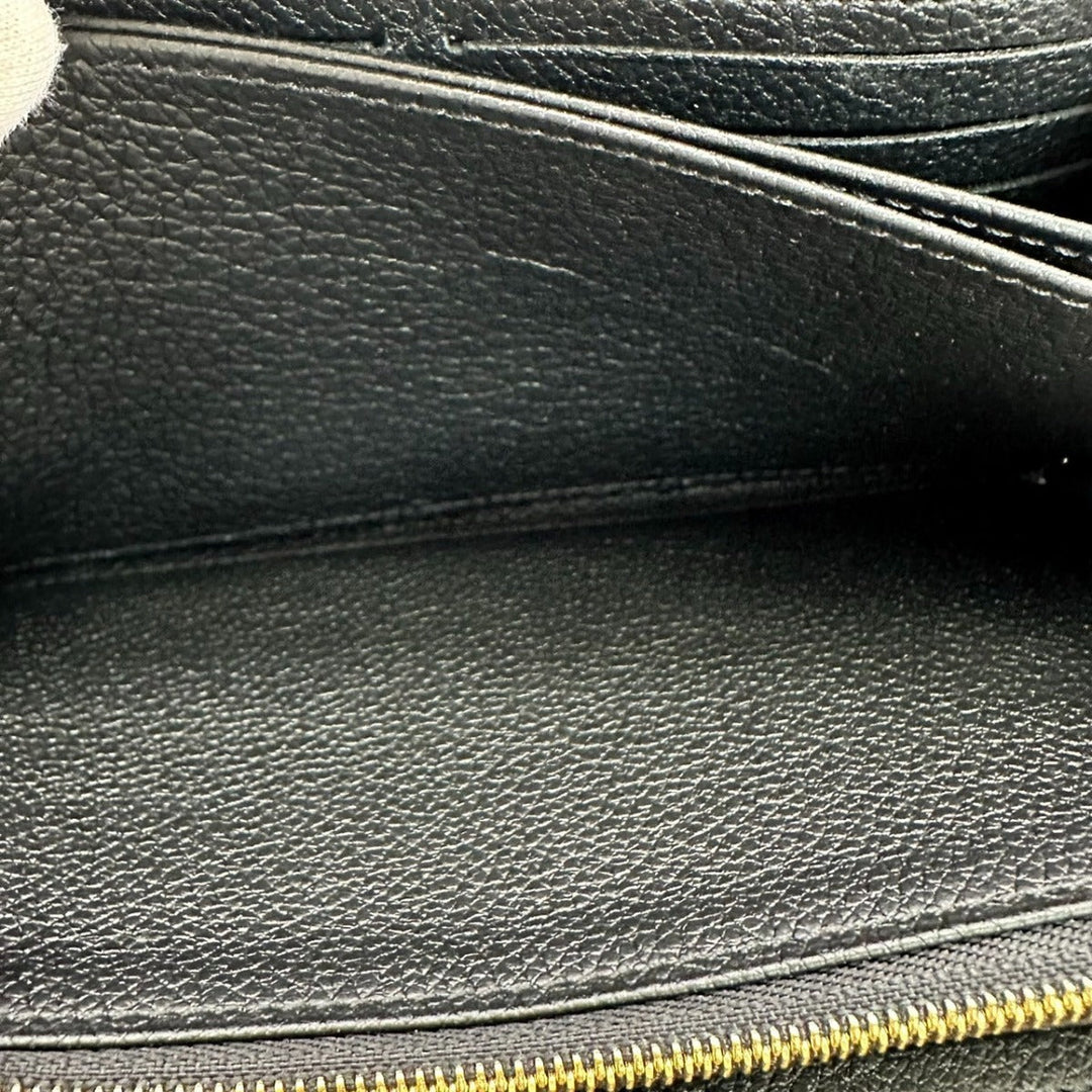 LOUIS VUITTON Long Wallet Purse M80481 Monogram Ann Platt Black beige Zip Around Ann Platt Zippy wallet Women Used Authentic