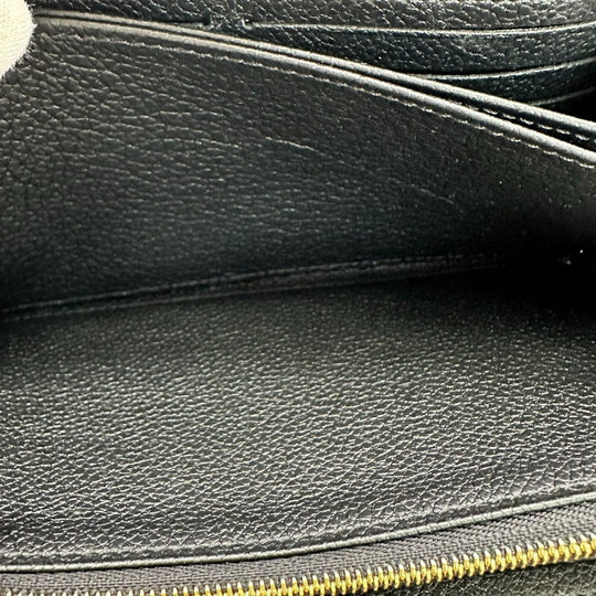 LOUIS VUITTON Long Wallet Purse M80481 Monogram Ann Platt Black beige Zip Around Ann Platt Zippy wallet Women Used Authentic