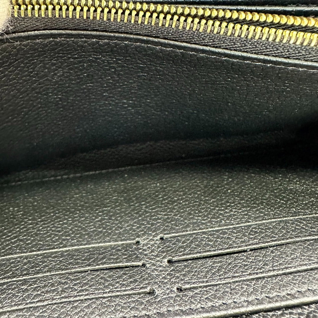 LOUIS VUITTON Long Wallet Purse M80481 Monogram Ann Platt Black beige Zip Around Ann Platt Zippy wallet Women Used Authentic