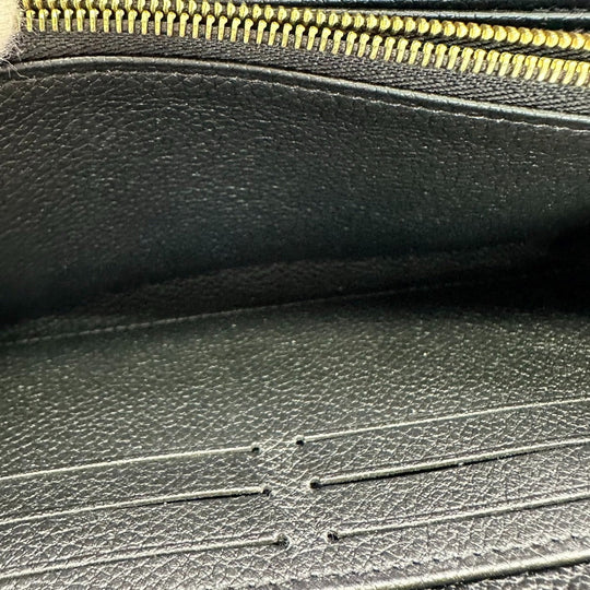 LOUIS VUITTON Long Wallet Purse M80481 Monogram Ann Platt Black beige Zip Around Ann Platt Zippy wallet Women Used Authentic