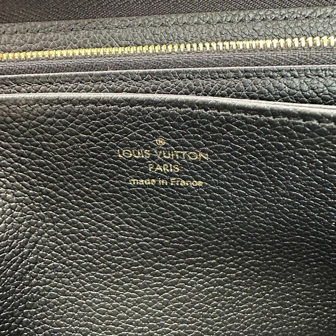 LOUIS VUITTON Long Wallet Purse M80481 Monogram Ann Platt Black beige Zip Around Ann Platt Zippy wallet Women Used Authentic