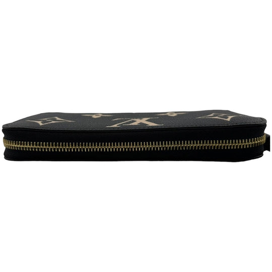 LOUIS VUITTON Long Wallet Purse M80481 Monogram Ann Platt Black beige Zip Around Ann Platt Zippy wallet Women Used Authentic