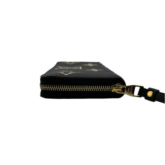 LOUIS VUITTON Long Wallet Purse M80481 Monogram Ann Platt Black beige Zip Around Ann Platt Zippy wallet Women Used Authentic