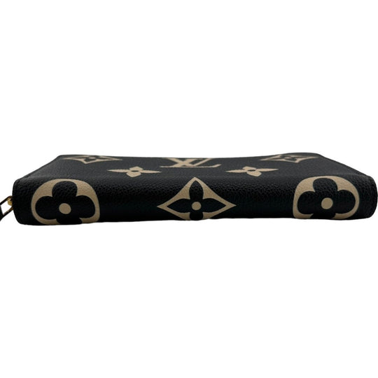 LOUIS VUITTON Long Wallet Purse M80481 Monogram Ann Platt Black beige Zip Around Ann Platt Zippy wallet Women Used Authentic