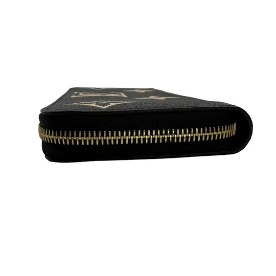 LOUIS VUITTON Long Wallet Purse M80481 Monogram Ann Platt Black beige Zip Around Ann Platt Zippy wallet Women Used Authentic