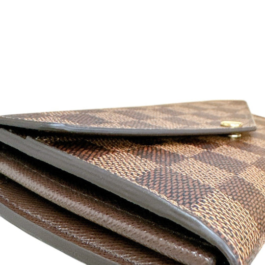 LOUIS VUITTON Long Wallet Purse N63209 Damier canvas Ebene Zip Around Damier Portefeuille Sara Women Used Authentic