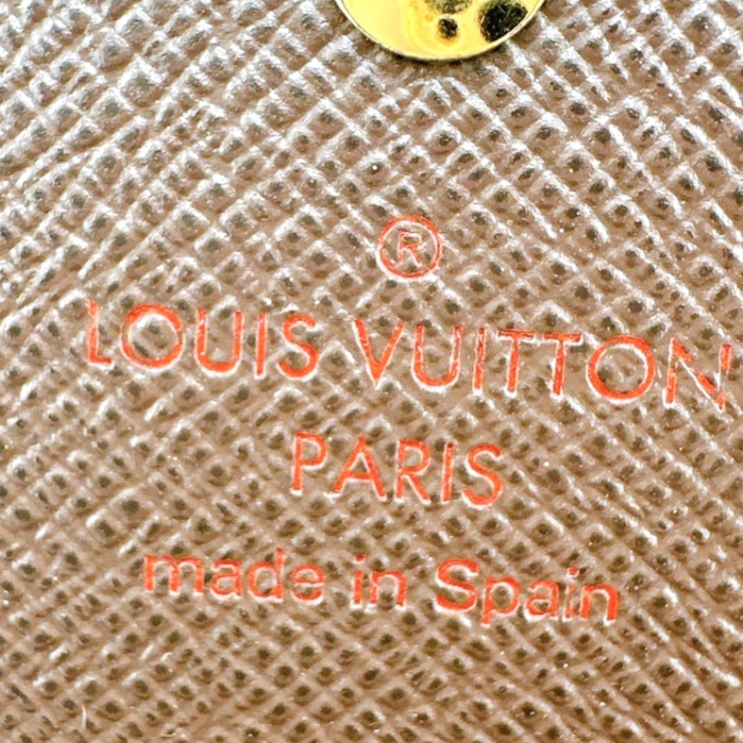 LOUIS VUITTON Long Wallet Purse N63209 Damier canvas Ebene Zip Around Damier Portefeuille Sara Women Used Authentic
