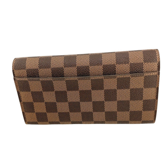 LOUIS VUITTON Long Wallet Purse N63209 Damier canvas Ebene Zip Around Damier Portefeuille Sara Women Used Authentic