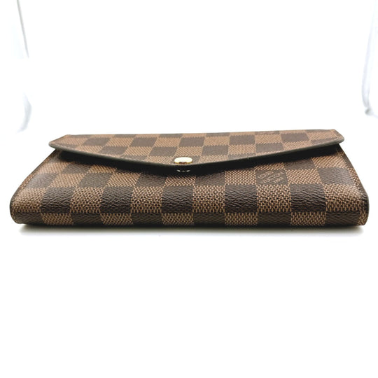 LOUIS VUITTON Long Wallet Purse N63209 Damier canvas Ebene Zip Around Damier Portefeuille Sara Women Used Authentic