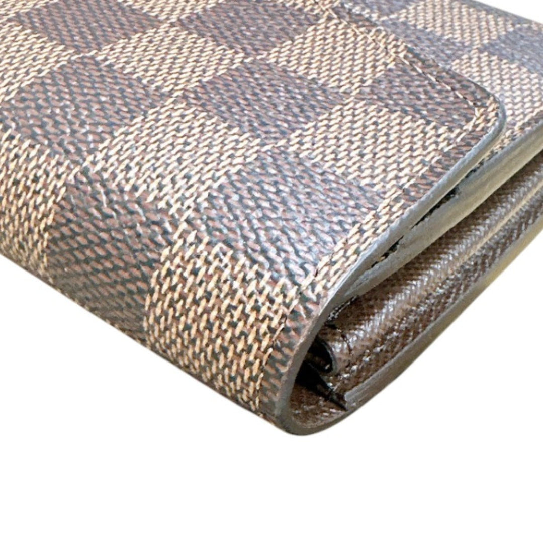 LOUIS VUITTON Long Wallet Purse N63209 Damier canvas Ebene Zip Around Damier Portefeuille Sara Women Used Authentic