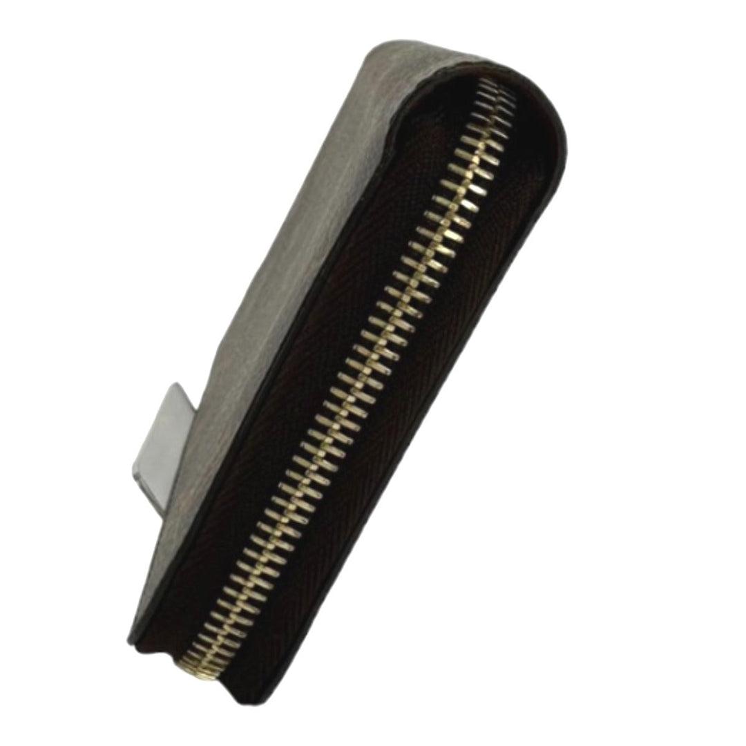 LOUIS VUITTON Long Wallet Purse M41895 Monogram canvas Brown Zip Around Monogram Fuchsia Women Used Authentic