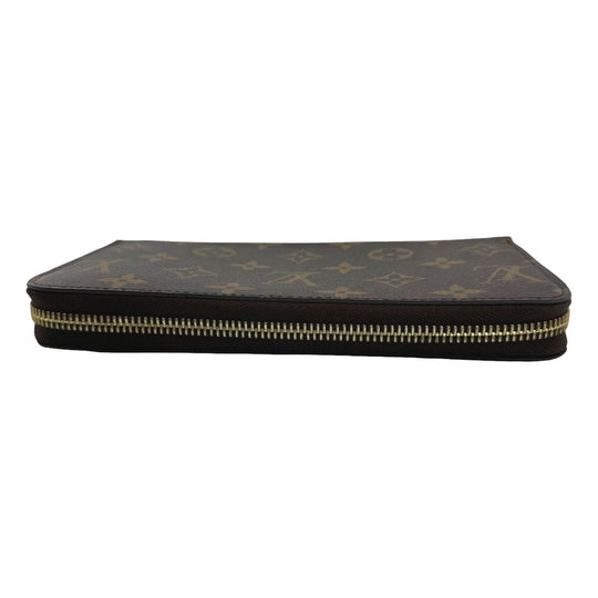 LOUIS VUITTON Long Wallet Purse M41895 Monogram canvas Brown Zip Around Monogram Fuchsia Women Used Authentic