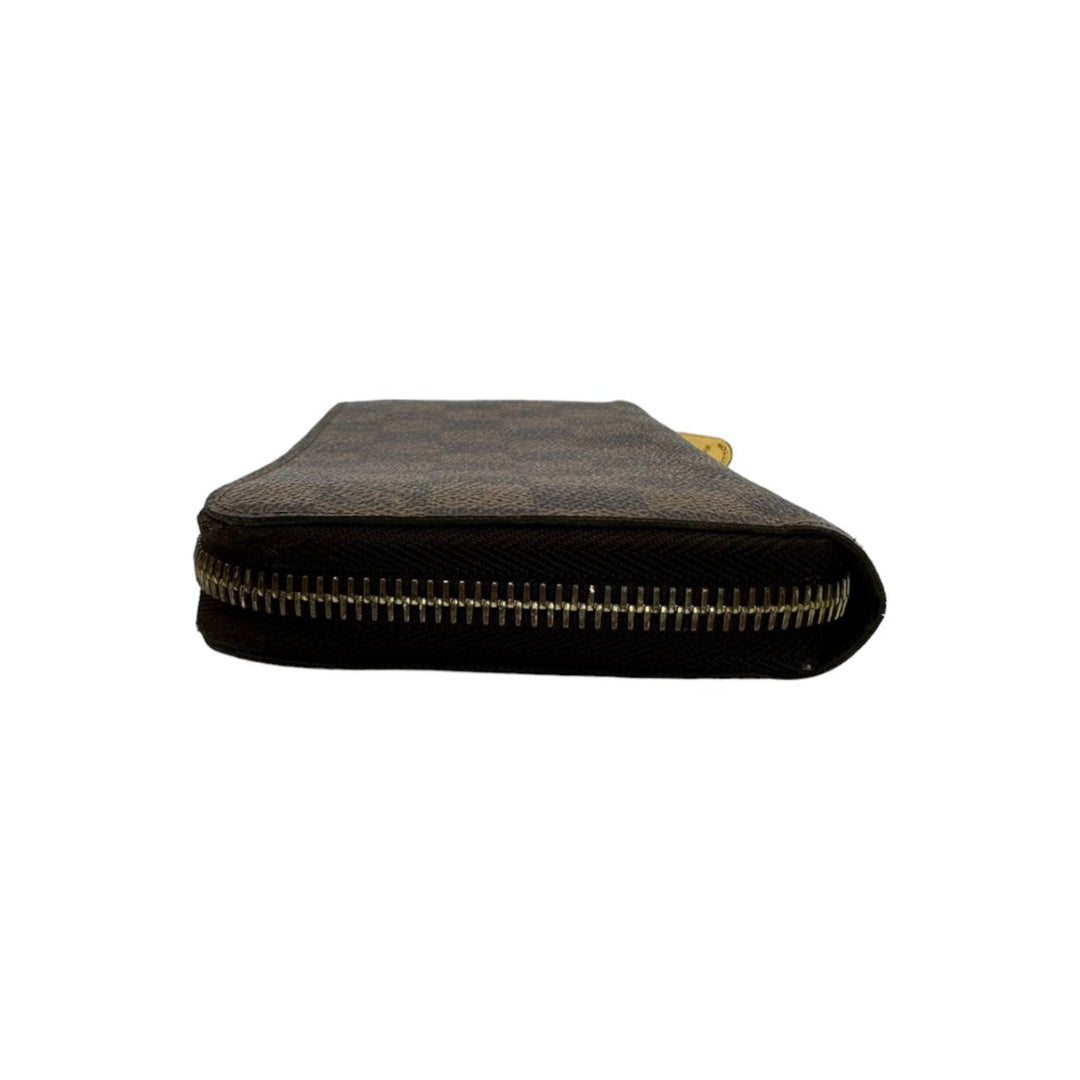 LOUIS VUITTON Long Wallet Purse N60015 Damier canvas, leather Brown Zip Around Damier Zippy wallet old model Women(Unisex) Used Authentic