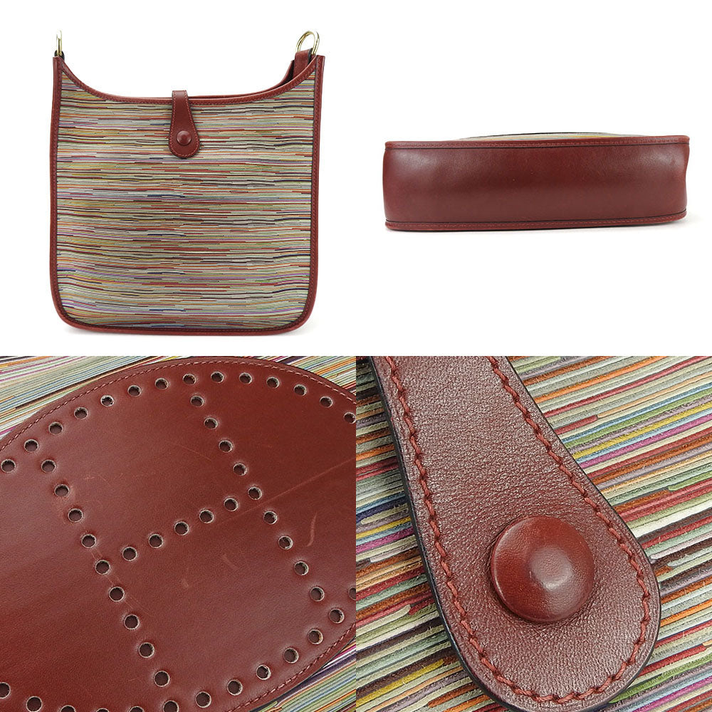 HERMES Shoulder Bag Vibrato Red Evelyn 1PM Women Used Authentic