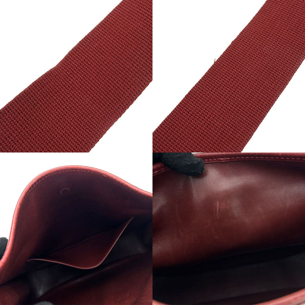 HERMES Shoulder Bag Vibrato Red Evelyn 1PM Women Used Authentic