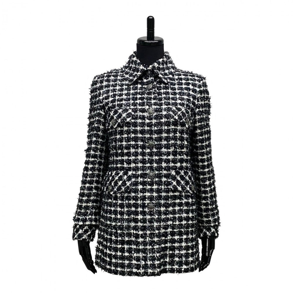 CHANEL tailored jacket cotton white 34
