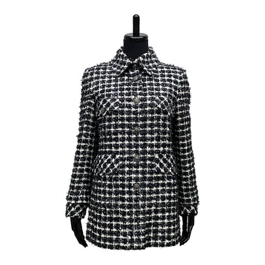 CHANEL tailored jacket cotton white 34