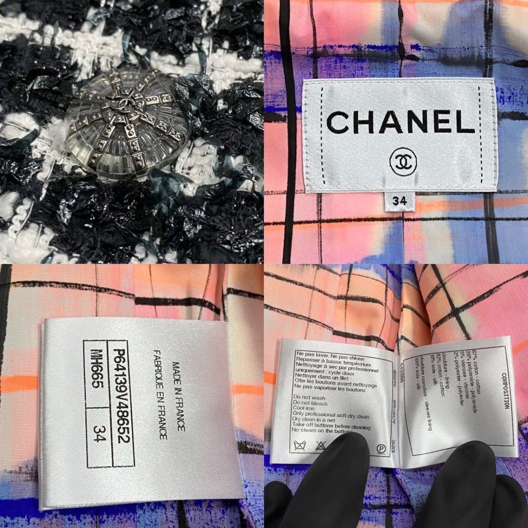 CHANEL tailored jacket cotton white 34