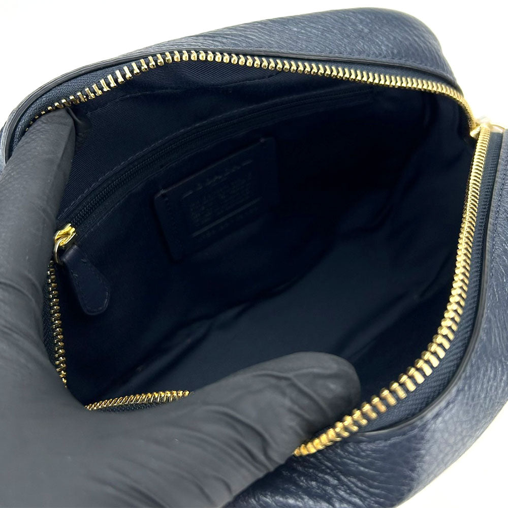 COACH Shoulder Bag C2822 Denim, Leather Navy Women Used Authentic