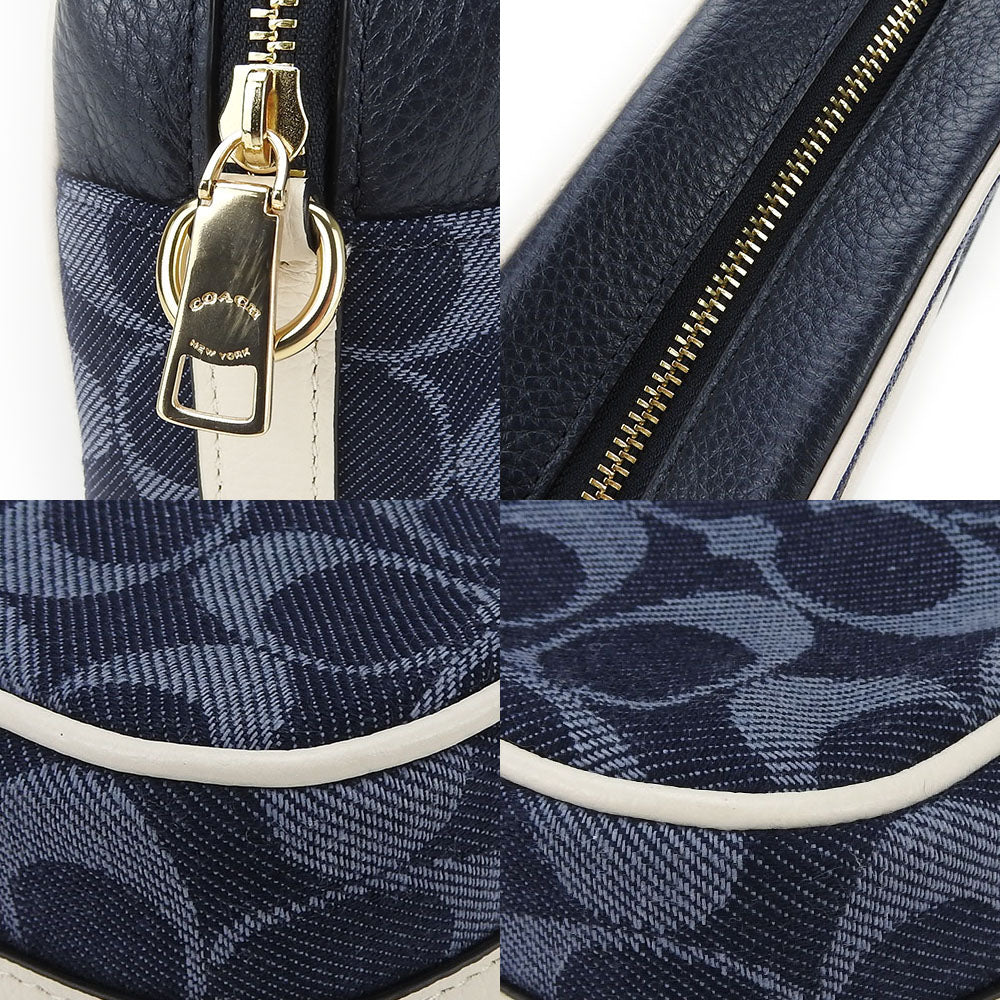 COACH Shoulder Bag C2822 Denim, Leather Navy Women Used Authentic