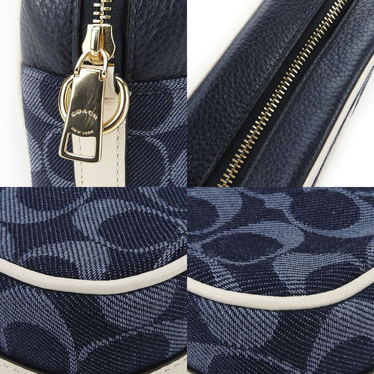 COACH Shoulder Bag C2822 Denim, Leather Navy Women Used Authentic