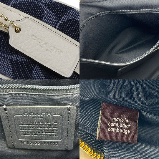 COACH Shoulder Bag C2822 Denim, Leather Navy Women Used Authentic