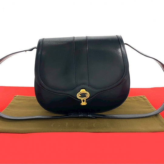 GUCCI Shoulder Bag leather Navy