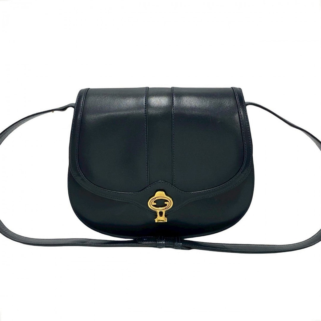 GUCCI Shoulder Bag leather Navy