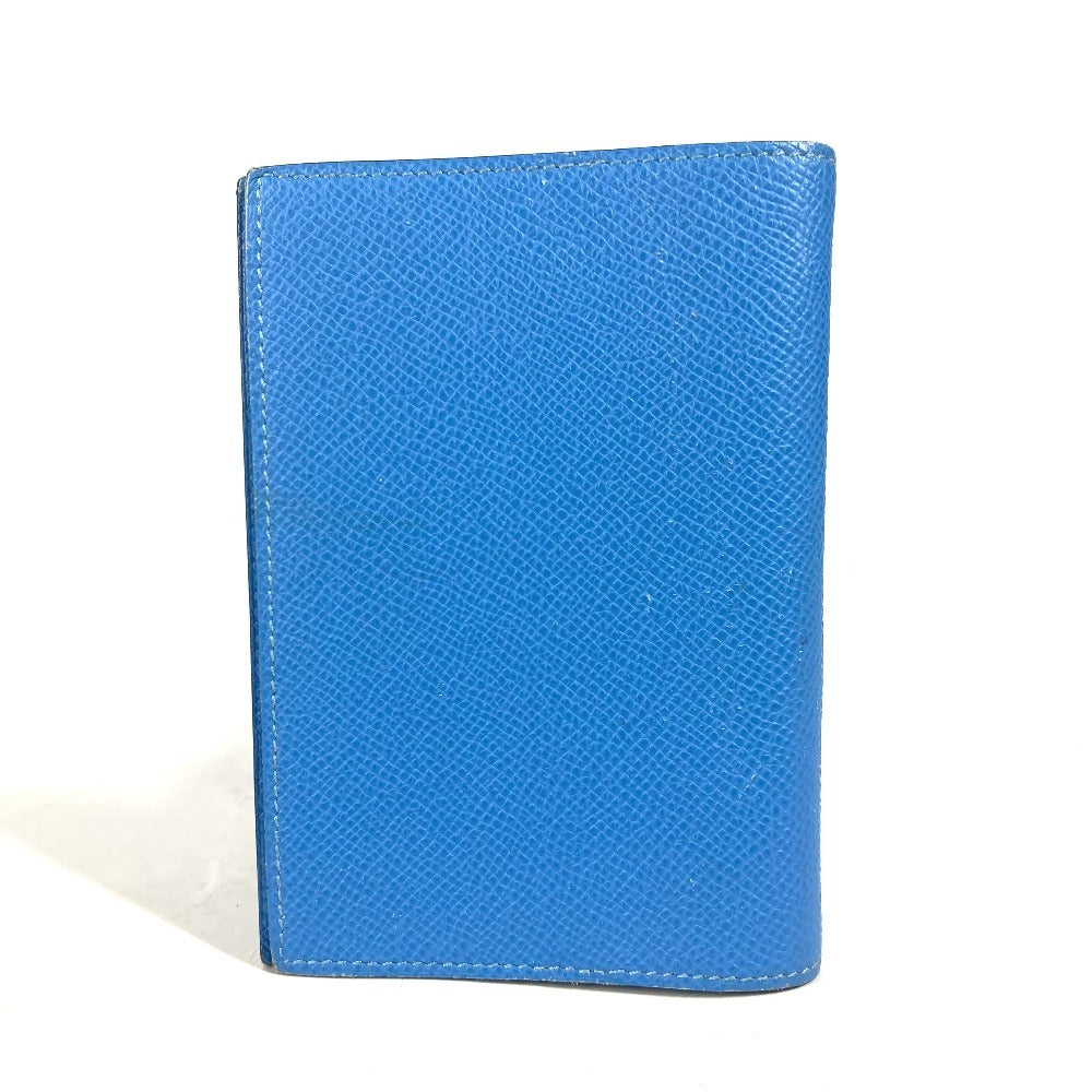 HERMES Notebook cover leather blue System planner, bi-fold, stationery Agenda GM mens(Unisex) Used Authentic