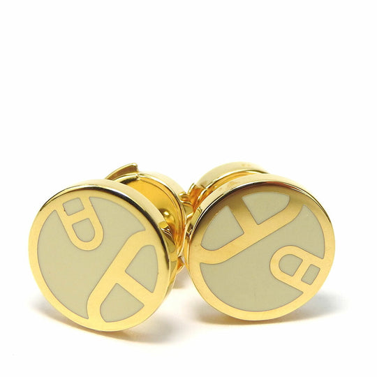 HERMES Pierce metal gold Chene Dunkle Women Used Authentic