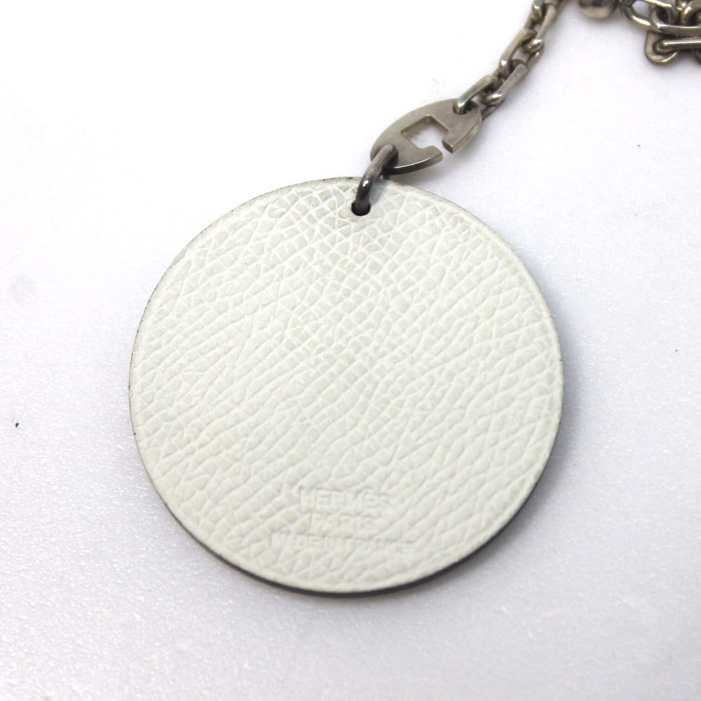 HERMES key ring Leather, SV925 white Noe Panda Animal Keychain unisex(Unisex) Used Authentic