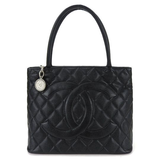 CHANEL Tote Bag A01804 Caviar skin black Replica Tote Women Used Authentic