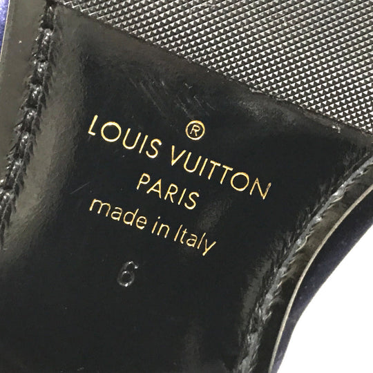 LOUIS VUITTON Dress shoes 1A32RS velvet Navy Business shoes Auteuil line mens 6M Used Authentic