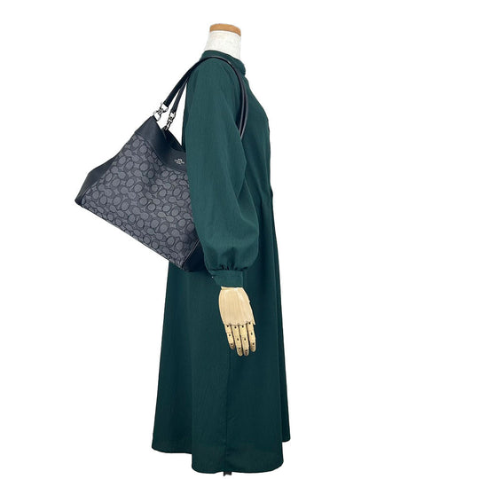 COACH Tote Bag F27579 Canvas, Leather black Women Used Authentic