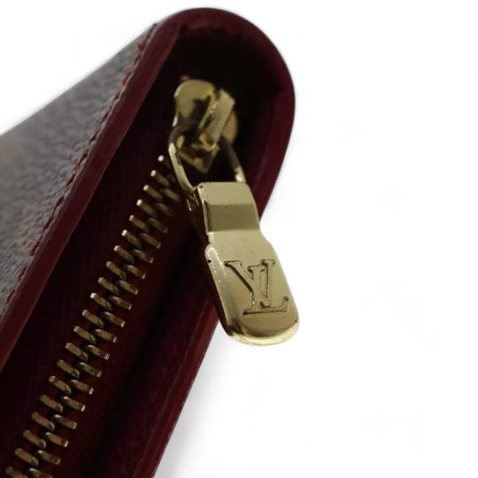 Louis Vuitton Monogram Cherry Porte Monnaie Zip Long Wallet Women's Brown