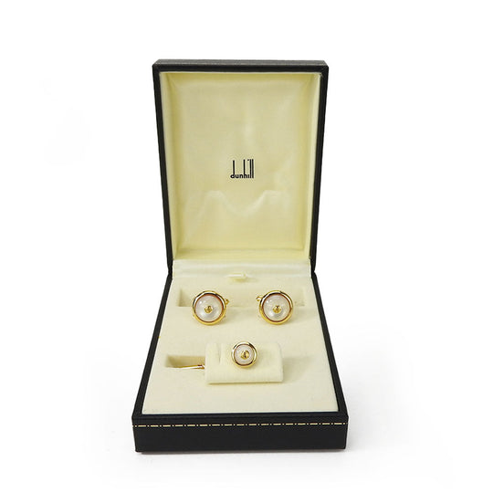 Dunhill cuffs Metal, Plastic gold mens Used Authentic