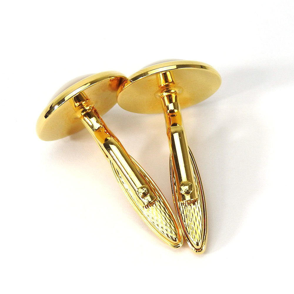 Dunhill cuffs Metal, Plastic gold mens Used Authentic