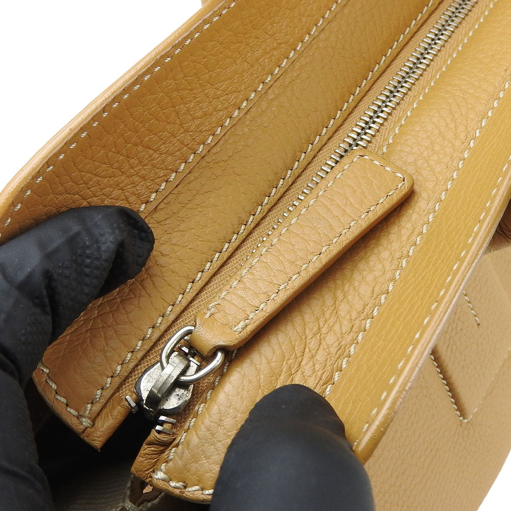 TOD�fS Tote Bag leather beige Women Used Authentic
