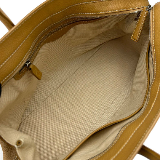 TOD�fS Tote Bag leather beige Women Used Authentic