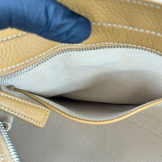 TOD�fS Tote Bag leather beige Women Used Authentic