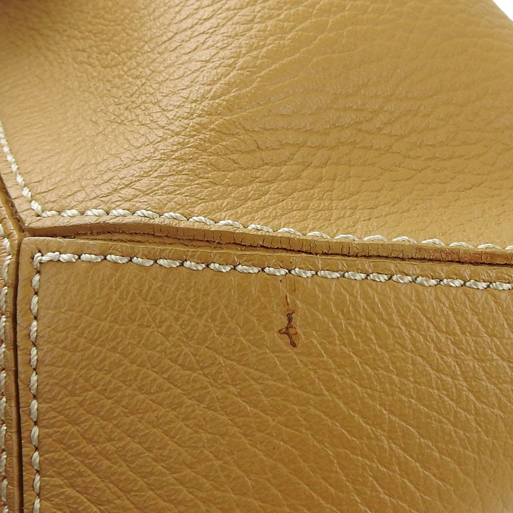 TOD�fS Tote Bag leather beige Women Used Authentic