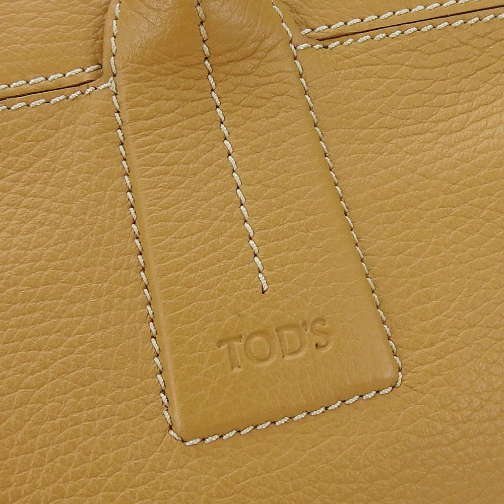 TOD�fS Tote Bag leather beige Women Used Authentic
