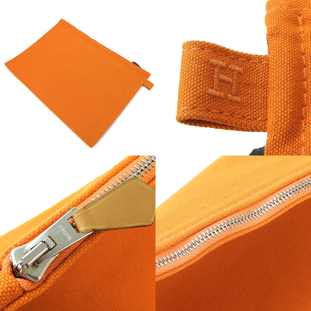 HERMES Pouch canvas Orange Bora Bora Pouch GM Women(Unisex) Used Authentic