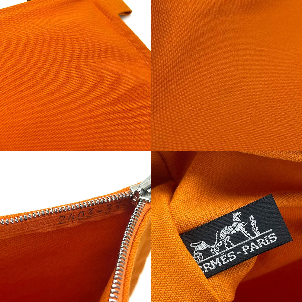 HERMES Pouch canvas Orange Bora Bora Pouch GM Women(Unisex) Used Authentic
