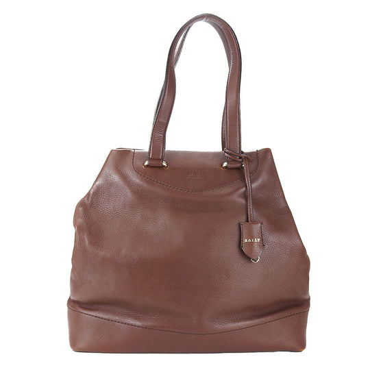 BALLY Tote Bag leather Brown unisex(Unisex) Used Authentic
