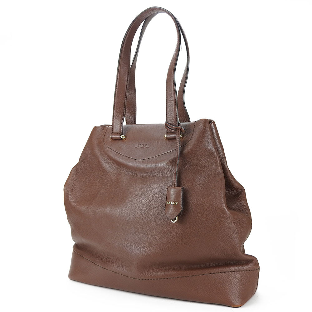 BALLY Tote Bag leather Brown unisex(Unisex) Used Authentic