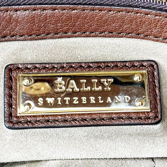 BALLY Tote Bag leather Brown unisex(Unisex) Used Authentic