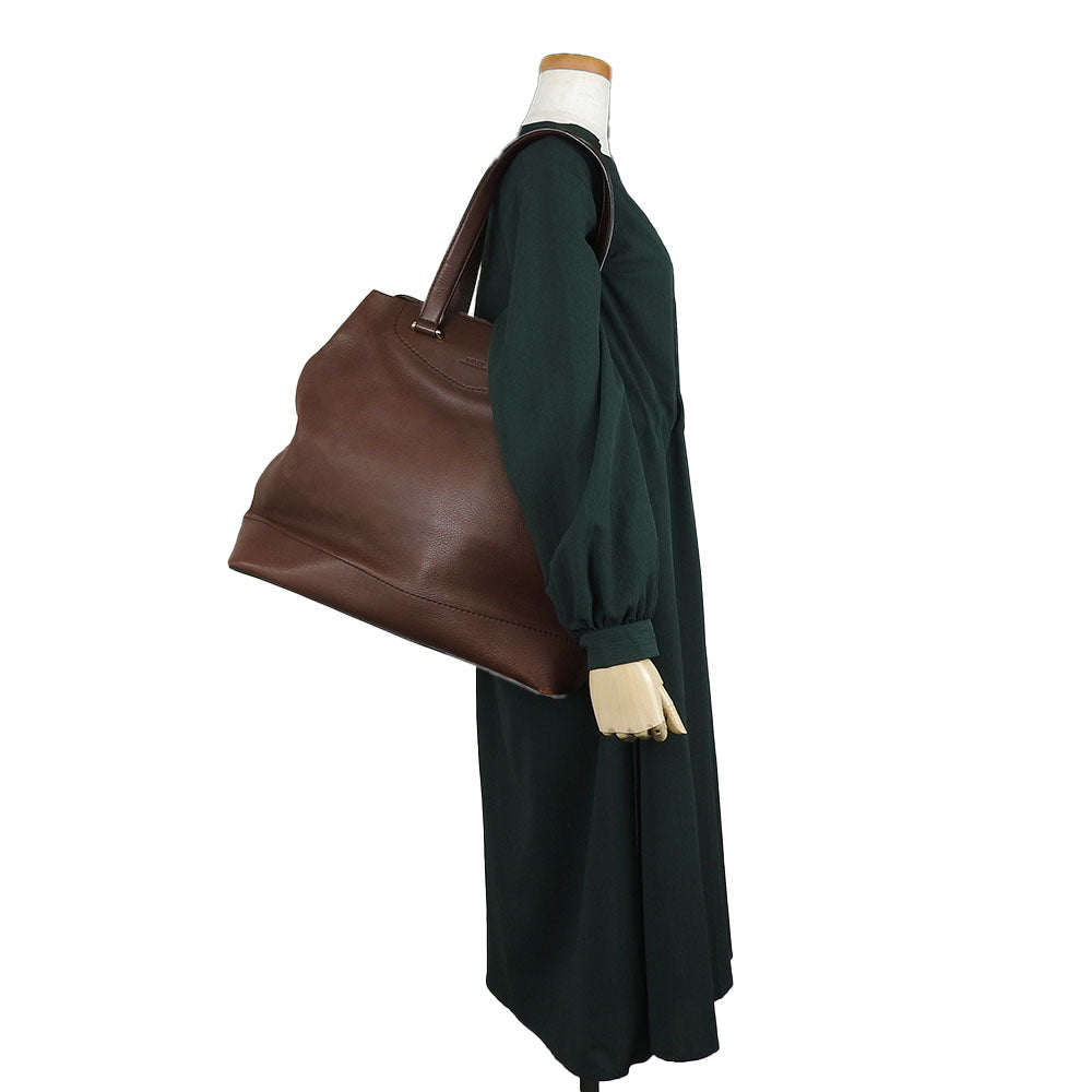 BALLY Tote Bag leather Brown unisex(Unisex) Used Authentic