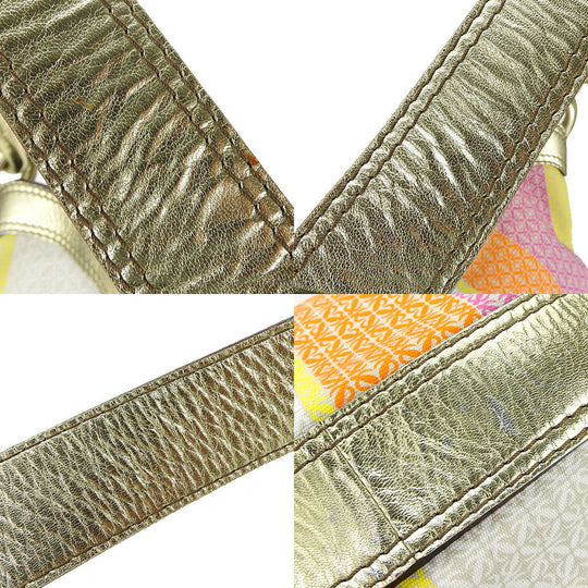 LOEWE Shoulder Bag Canvas, Leather gold New Road Women Used Authentic