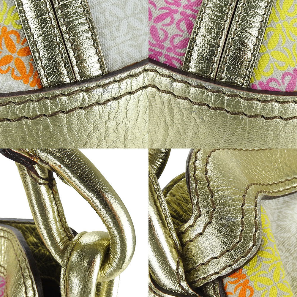 LOEWE Shoulder Bag Canvas, Leather gold New Road Women Used Authentic